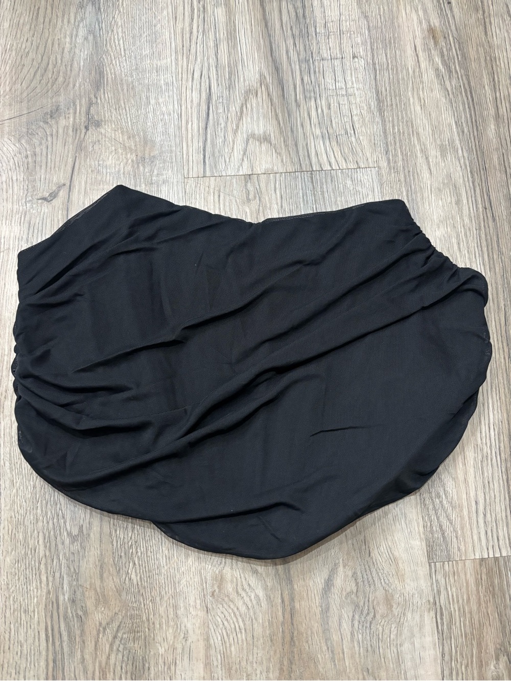 Classic Black Asymmetrical Ruched Skirt